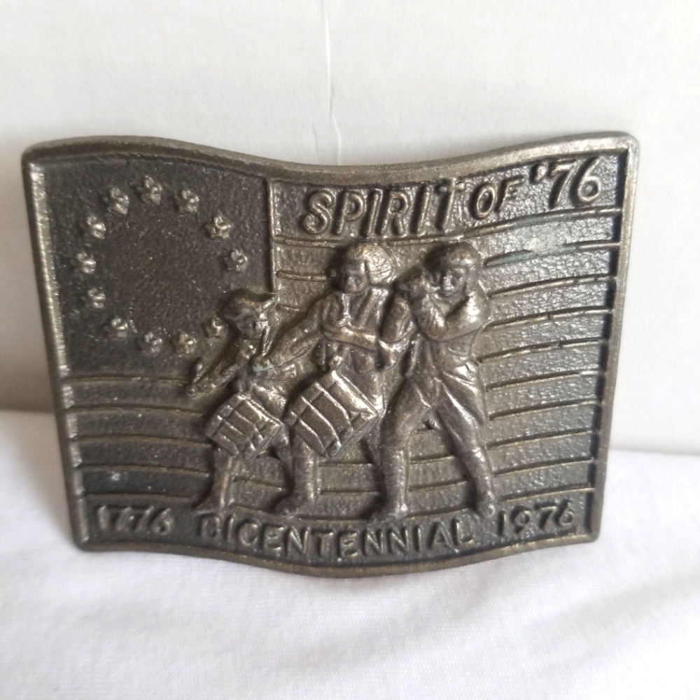 Spirit of '76 Bicentennial Belt Buckle Brass Plated